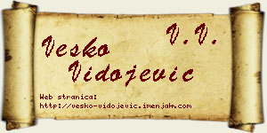 Vesko Vidojević vizit kartica
